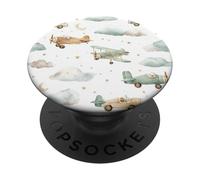 Vintage Mignon Avions Voitures Nuages Enfants Esthétique PopSockets PopGrip Adhésif