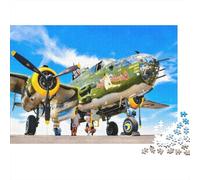 Vintage Military Plane Puzzles 1000P Recyclable Material WW2 Warbird Senior Puzzles Impossible Hard Difficult Challenging Jeu Éducatif for Men 70x50cm/1000Ps