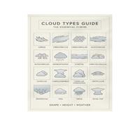 Vintage Minimalist Cloud Chart Types of Clouds Educational Weather Poster Wall-Art Print Decor for Science Teachers Classroom