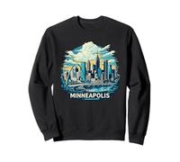 Vintage Minneapolis Minnesota Sunset Skyline Cityscape Retro Sweatshirt