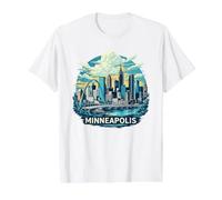 Vintage Minneapolis Minnesota Sunset Skyline Cityscape Retro T-Shirt Graphique avec Valeur