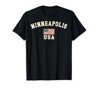 Vintage Minneapolis USA Drapeau Américain Cool Souvenir Rétro T-Shirt