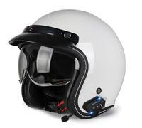 Vintage Mobylette Demi Jet Casques Homologué ECEDOT Casque Moto Face Ouverte Homme Et Femme avec Visière Casque Bol Moto Dapté À La Conduite en Extérieur 2,M:57-58CM