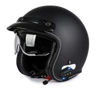 Vintage Mobylette Demi Jet Casques Homologué ECEDOT Casque Moto Face Ouverte Homme Et Femme avec Visière Casque Bol Moto Dapté À La Conduite en Extérieur 1,L:59-60CM
