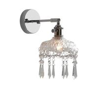Vintage Modern Crystal Wall Sconces Adjustable Chrome Wall Lamp With Switch On/Off Bright Silver Iron Wall Lights Home Decor Fixture