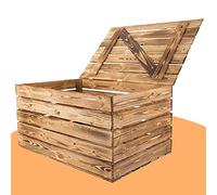 Vintage Möbel 24 GmbH Coffre, en bois rustique, magnifique, 80 x 50 x 39 cm, flammé