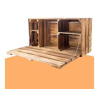 Vintage Möbel 24 GmbH Grand coffre en bois exceptionnel avec couvercle, flammé et avec compartiments, pour ranger tous vos trésors, neuf, 81 x 41 x 31 cm