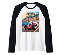 Vintage Monaco 1937 Classic Race Car Men Lover Racing Design Manche Raglan