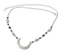 Vintage Moon Pattern Accesorios Head Chain Beads Hair Jewelry Party Wedding Headband for Women Crown pour les occasions spéciales et les festivals(White)