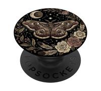 Vintage Moth Moon Botanique Nature Illustration Art PopSockets PopGrip Adhésif