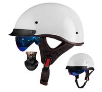 Vintage Motorcycle HalfHelmet - ECE Certified Open FaceHelmet for Men with Sunglasses | Retro Scooter, Chopper, Cruiser, Moped JetHelmet XL59-60CM