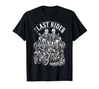 Vintage Motorcycle Last Ride Club Funny Skeleton Bikers T-Shirt