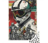 Vintage Motorcycle Poster Art Puzzle 1000 Pièces Educa Jouet en Bois Divertissement Créatif Décoration Intérieure Jeu Éducatif Challenge Toy Adultes & Enfants des 14 Ans 52x38cm/1000pcs