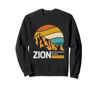 Vintage Mountain Retro Sunset Zion National Park Utah Travel Sweatshirt