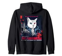 Vintage Movie Poster The Purrinator Chat drôle Sweat à Capuche