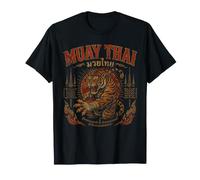 Vintage Muay Thai Invaincu Boxe Thaï Combattant Tiger T-Shirt