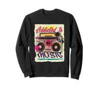 Vintage Music 80s 90s Radio Boombox Sweatshirt