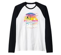 Vintage Myrtle Beach South Carolina Sunset Skyline Cityscape Manche Raglan