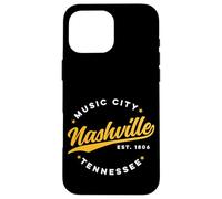 Vintage Nashville Tennessee Music City Retro USA Jaune Coque pour iPhone 16 Pro Max