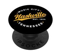 Vintage Nashville Tennessee Music City Retro USA Jaune PopSockets PopGrip Adhésif