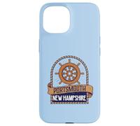 Vintage Nautical Ship's Wheel Portsmouth New Hampshire Coque pour iPhone 15