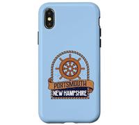 Vintage Nautical Ship's Wheel Portsmouth New Hampshire Coque pour iPhone X/XS