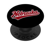Vintage Nebraska Felt Script State Pride Classic Design PopSockets PopGrip Adhésif
