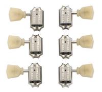 Vintage Nickel Machine Heads, Yellow Buttons