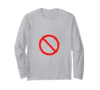 Vintage No Symbol Graphic Panneau d'interdiction rétro Rouge Manche Longue