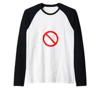 Vintage No Symbol Graphic Panneau d'interdiction rétro Rouge Manche Raglan