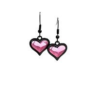 Vintage noir rose coeur boucles d'oreilles, émail mignon Dangle boucles d'oreilles, Y2K esthétique bijoux pour les femmes, parfait pour la Saint Valentin, anniversaire