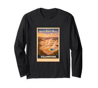 Vintage Norris Geyser Basin YNP Yellowstone Park Voyage Art Manche Longue