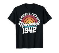 Vintage Novembre 1942 t shirt 80 Ans Homme Femme Anniversair T-Shirt
