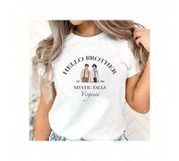 Vintage O Brother Tshirt Vampire Diaries Shirt Saatore T-Shirt TV Show Tee Mystic Falls Virginia Tops Tvd GiftsPlus Size Butterfly Graphic T-Shirt For Women, 220g Heavyweight Cotton Be Yourself Tee Wi