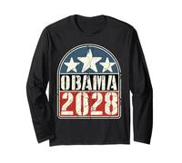 Vintage Obama 2028 President Barack 3rd Term Patriotic Manche Longue