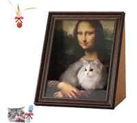 Vintage Oil Painting Cat Bed, Art 4D Oil Painting Cat Frame Nest, Cats Living in Famous Painting, Cardboard Cat House & Scratcher, Cat Beds for All Seasons (A)