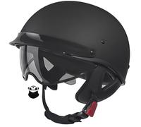 Vintage Open Face Motorcycle Helmet ECE 22.06 Certified Retro Half Helmet with Visor for Men Women - Compatible with Scooter, Moped, Street Bike XL60-61CM
