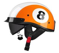 Vintage Open Face Motorcycle Helmet ECE 22.06 Certified Retro Half Helmet with Visor for Men Women - Compatible with Scooter, Moped, Street Bike XXL61-62CM