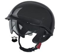 Vintage Open Face Motorcycle Helmet ECE 22.06 Certified Retro Half Helmet with Visor for Men Women - Compatible with Scooter, Moped, Street Bike XL60-61CM
