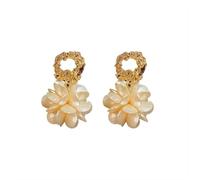 Vintage or fleur boucles d'oreilles torsadées cercle et couches pétale Design élégant boucles d'oreilles pour les femmes fête vacances cadeau intemporel polyvalent bijoux