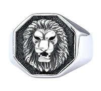 Vintage Or Soleil Dieu Tête De Lion Bagues Rétro En Acier Inoxydable Mode Bijoux Cadeau Unique Pour Hommes