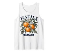 Vintage Orange Botanical Illustration Citrus Fruit Branch Débardeur