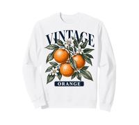 Vintage Orange Botanical Illustration Citrus Fruit Branch Sweatshirt