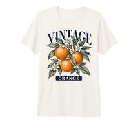 Vintage Orange Botanical Illustration Citrus Fruit Branch T-Shirt Haut de Gamme