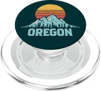 Vintage Oregon Retro Distressed Mountains Ski 80's Sunset PopSockets PopGrip pour MagSafe