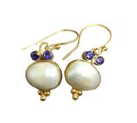 Vintage Ovale incrusté de Pierres Blanches Boucles d’Oreilles Classique Magnifique Or Violet Zircon Boucles d’Oreilles Bijoux