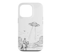 Vintage OVNI Cowboy Western Desert Space Coque pour iPhone 13 Pro