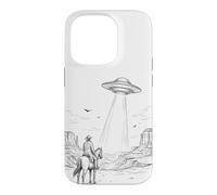 Vintage OVNI Cowboy Western Desert Space Coque pour iPhone 14 Pro