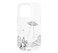 Vintage OVNI Cowboy Western Desert Space Coque pour iPhone 15 Pro