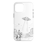 Vintage OVNI Cowboy Western Desert Space Coque pour iPhone 16 Pro Max